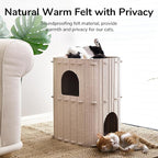 FUKUMARU Cat House for Indoor Cats, 23.62 Inch Large Cat Bed Cave Condo - Image 6