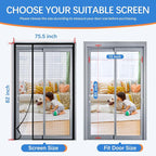 Magnetic Screen Door Mesh Left Right Side Opening Upgraded PET Material Mesh - Image 2
