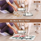 Pink Rose Pet Feeding Mat, Vintage Absorbent Quick-Dry Cat Dog Food and Water - Image 5