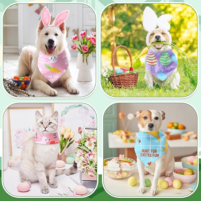 Chunful 50 Pcs Easter Dog Bandanas Bulk - Image 2