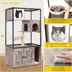 Aivituvin Cat Litter Box Enclosure, Litter Box Furniture Hidden, Wooden Cat - Image 6