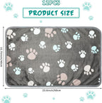 Tegeme 12 Pcs Pet Blankets Soft Fluffy Fleece Dog Cat Warm Paw Print Pattern - Image 2