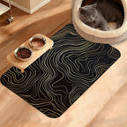 Dog Bowl Mat, Abstract Map Pet Feeding Mat by Unknown