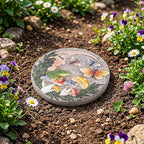 Garden Stepping Stones Outdoor, 9.8" Resin Frog Stepping Stone - Image 4