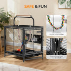 VINGLI Bird Cage, 25 inch Wrought Iron Bird Travel Carrier, Cage - Image 7
