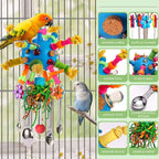 Parrot Toys Bird Toys Perch Pullable Stainless Steel Spoons Colorful Acrylic - Image 3