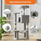 DUMOS Small 44 Inch Cat Tree Tower, Cat Climbing Tower - Image 3