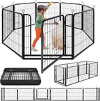 Dog Playpen Outdoor Extra Wide 8 Piece Panels Heavy Duty Dog Fence 32" Height by Committedtobetterpetlife