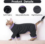 PUMYPOREITY Sticky Hair Cat Clothes, Prevent Hair Loss Cat Pajamas, Soft Cat - Image 4