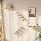 2PCS Cat Wall Shelves with Scratching Mat, 16.6x9.7 Inch Cats Wall Furniture - Image 7