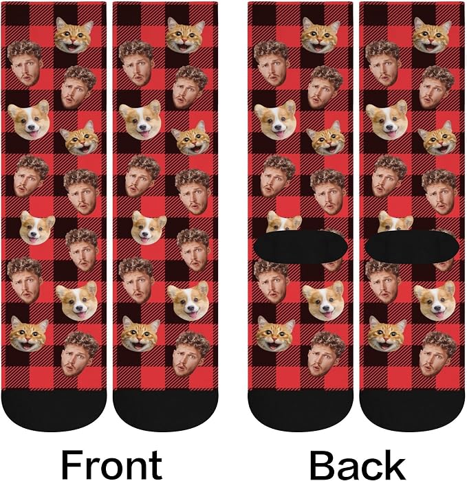 D-Story Custom Face Socks, Personalized Photo Picture on Socks, Unisex Athletic - Image 4