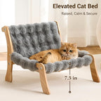 Solid Wood Cat Couch Bed for Indoor Cats, Modern Cat Sofa - Image 3