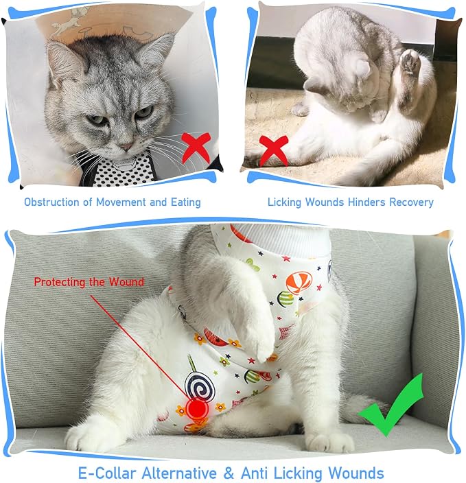 Cat Recovery Suit Female, Breathable Cat Onesie After Surgery Female - Image 3