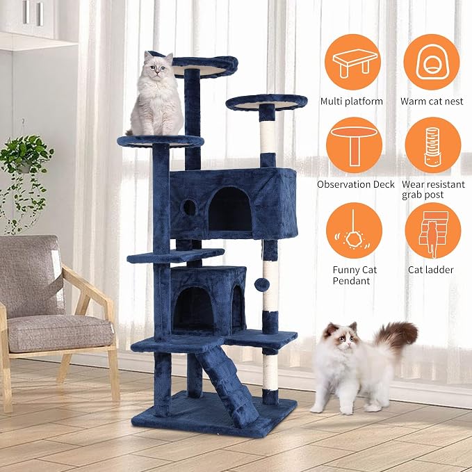 Cat Tree for Indoor Cats, Space Saving Cat Activity Center, Durable Pet Play - Image 2