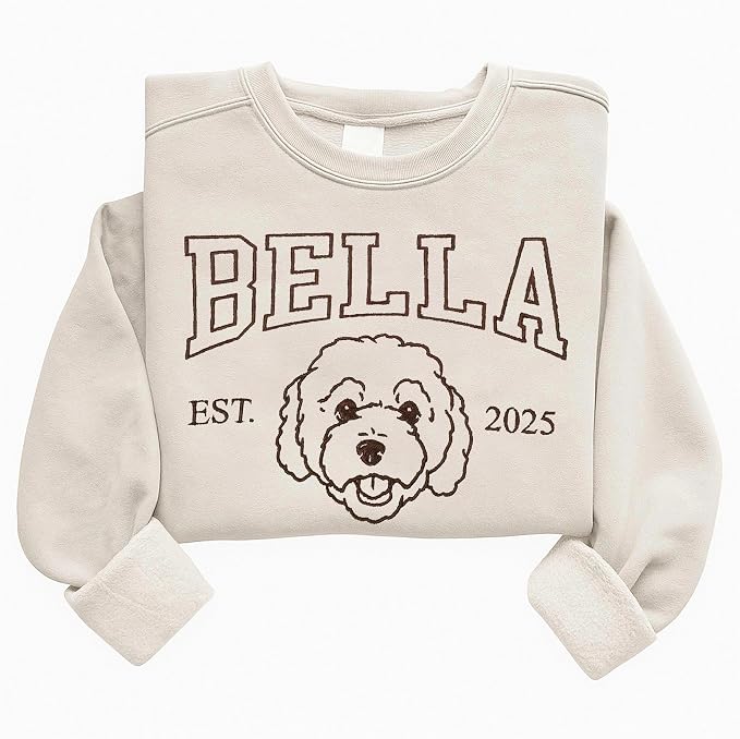 Custom Pet Sweatshirts with Photo and Name, Personalized Dog Sweatshirt by Unknown