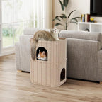 FUKUMARU Cat House for Indoor Cats, 23.62 Inch Large Cat Bed Cave Condo - Image 5