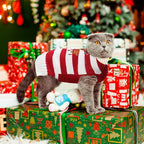Christmas Dog Sweaters Xmas Pet Outfits Striped Elk Costume Holiday Clothes - Image 7