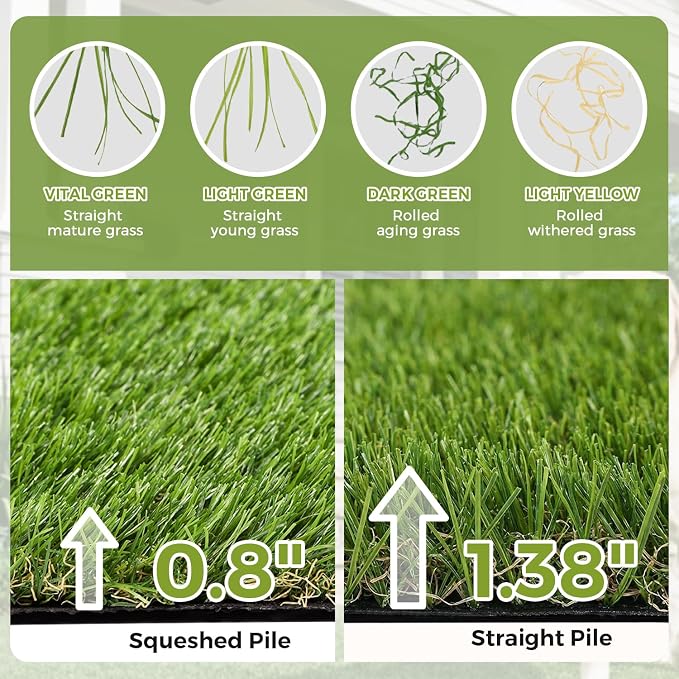 Artificial Grass Rug Indoor Outdoor, 3 x 5FT Faux Grass Turf - Image 6