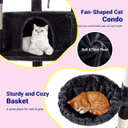 Allewie 73in Fan-Shaped Space-Saving Corner Cat Tower/Multi-Level Tall Cat Tree - Image 6