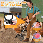 9.8×9.1in Chicken Poop Scooper, Chicken Coop Rake, Adjustable Length/Angle Coop - Image 5