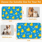 Yellow Rubber Ducks Dog Food Mat, Soap Bubbles Absorbent Pet Feeding Mat - Image 6