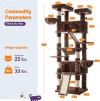 Allewie 81 Inches Tall Cat Tree/Multi-Level Large Climbing Tree House and Towers - Image 3