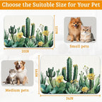 Tropical Cactuses Feeding Mat, Blooming Succulents Absorbent Quick-Dry Cat Dog - Image 6