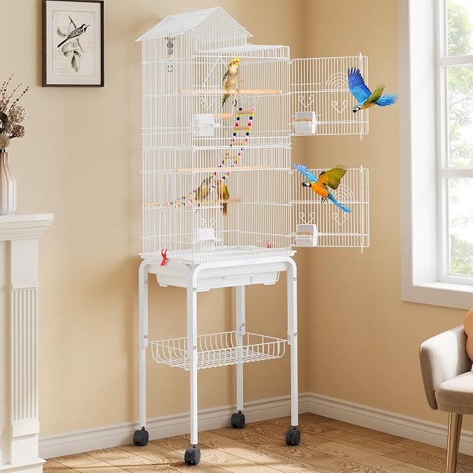 YITAHOME 62 inch Metal Bird Cage, Large Parakeet Cages by YITAHOME