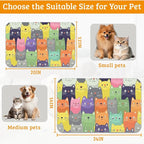 Cute Colorful Cats Dog Food Mat, Absorbent Pet Feeding Mat - Image 6