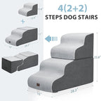 Dog Stairs for High Beds, 4-Step Dog Steps for Small Dogs and Cats, Foldable - Image 4