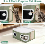 Cat Beds for Indoor Cats, Extra Wide Cat Cube House for Multi Cats, Foldable - Image 5