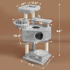 Yaheetech 46in Cat Tree Tower | Multi-Level Indoor Activity Center - Image 7
