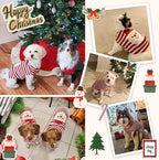 Dog Christmas Sweater Xmas Pet Clothes Cute Striped Santa Claus Costume Holiday - Image 7