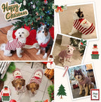 Dog Christmas Sweater Xmas Pet Clothes Cute Striped Santa Claus Costume Holiday - Image 6