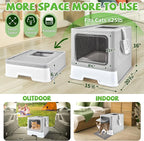 Cat Litter Box with Litter Mat, Foldable Extra Large Free in and Out/One-Way - Image 2