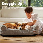 FUKUMARU Dog Couch Bed, Corduroy Cozy Cat Bed - Image 3