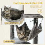 PETEPELA Floor to Ceiling Cat Tree, 92.9''-101.6''Height Adjustable Cat Tower - Image 7