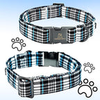Lionheart glory Dog Bow Collar Blue and Black Plaid Dog Collar - Image 5