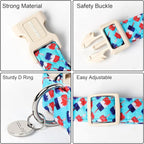 DOGWONG Cotton Dog Collar, Rainbow Dog Collar Durable Soft Natural Fabric Pet - Image 3