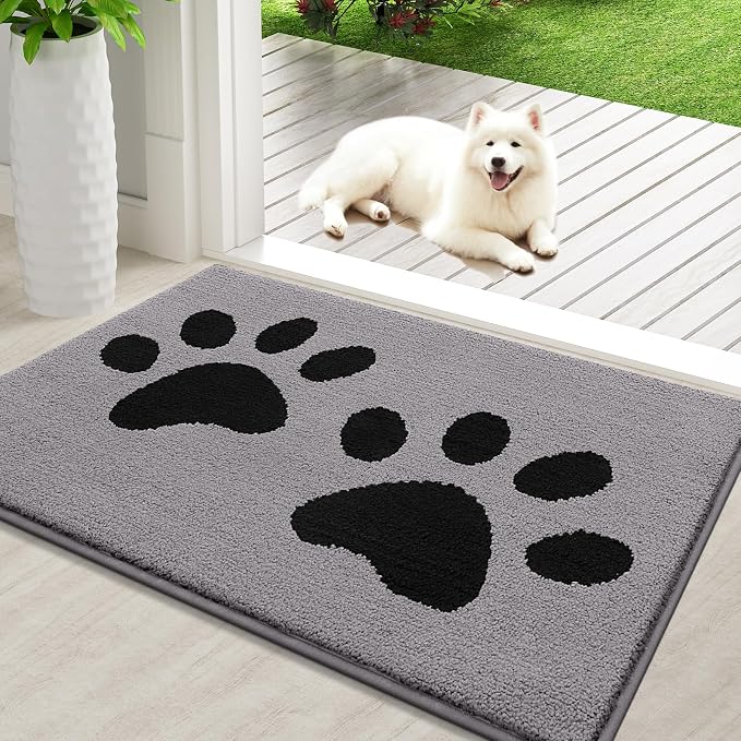 Buganda Dog Door Mat for Muddy Paws, Absorbent Dirt Trapper Washable Indoor by Buganda