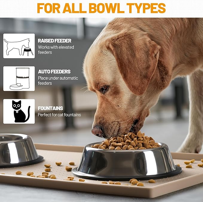 Hubulk Dog Feeding Mat, 100% Waterproof Food Grade Silicone Pet Food and Water - Image 6