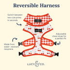 Lucy & Co. Cheery Cherries, Cute Reversible Dog Harness Walking Halter - Image 4