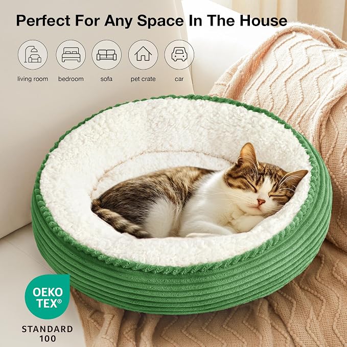 Love's cabin Round Donut Cat and Dog Cushion Bed, 20in Pet Bed - Image 6