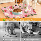 Dog Bowl Mat, Strawberry Pet Feeding Mat - Image 4