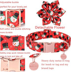 Christmas Dog Collar with Flower, Christmas Flower Collar - Image 3