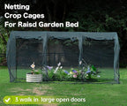 Poray Large 12.3X4FT Tunnel Plant Netting Cover, 6FT Tall Crop Cage Tomato - Image 5
