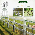 6 Panels No Dig Decorative Garden Fence, 25in x 12.2ft Animal Barrier Fencing - Image 5