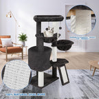 Xin Three Layer Cat Tree with Cat Condo and Two Hammocks, Darkgray … - Image 4
