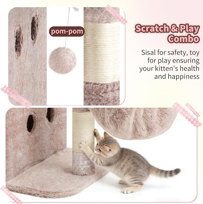 Heybly Cat Tree, 25.6-inch Cat Tower - Image 7