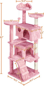 Yaheetech 62in Cat Tree Tower for Indoor Cats, Kitten Furniture - Image 3